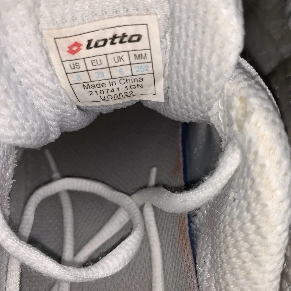 Lotto Mirage 300 III Speed Court Tennis Shoes White Grey Women's Size 8‎